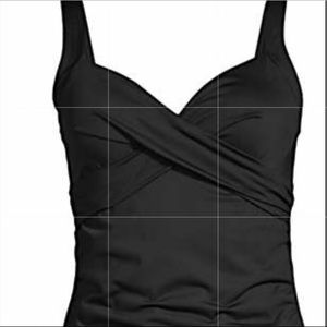 Lands End Swim Black Tank 18w DD